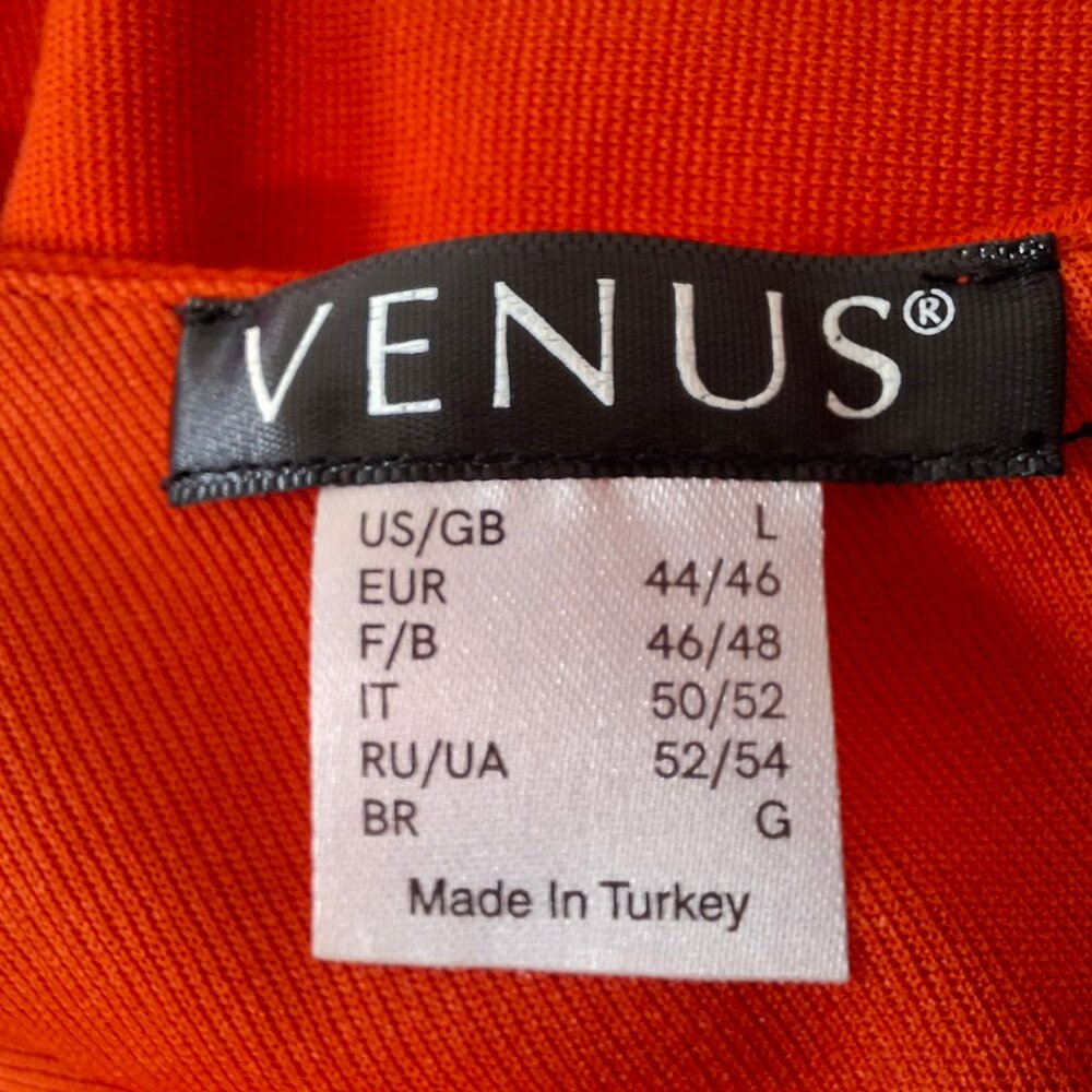 Venus Womens Sleek Pencil Coral Dress Size L Laced Slit Back Zipper Sleeveless - Picture 12 of 15